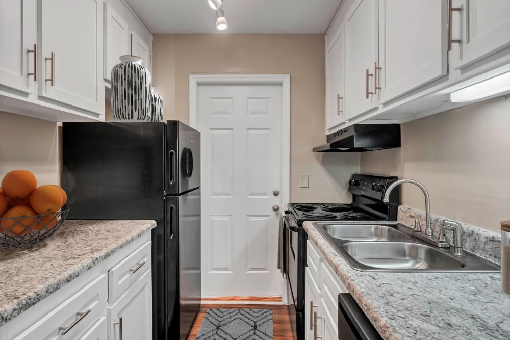 All black or stainless steel appliances at Redmond Chase Apartment Homes in Rome, Georgia