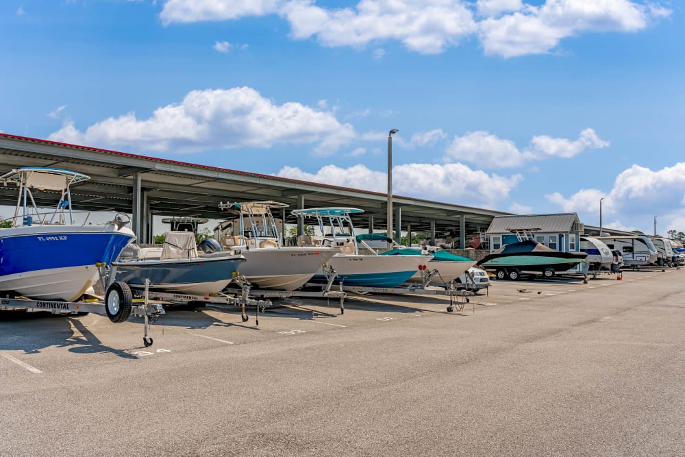 multiple Boat storage facility at BlueGate Boat & RV - Sanford in Sanford, Florida