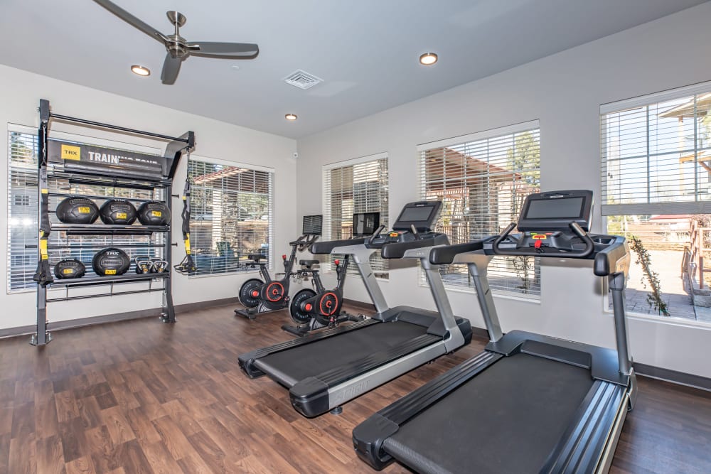 Fitness center at Trailside Apartments in Flagstaff, Arizona