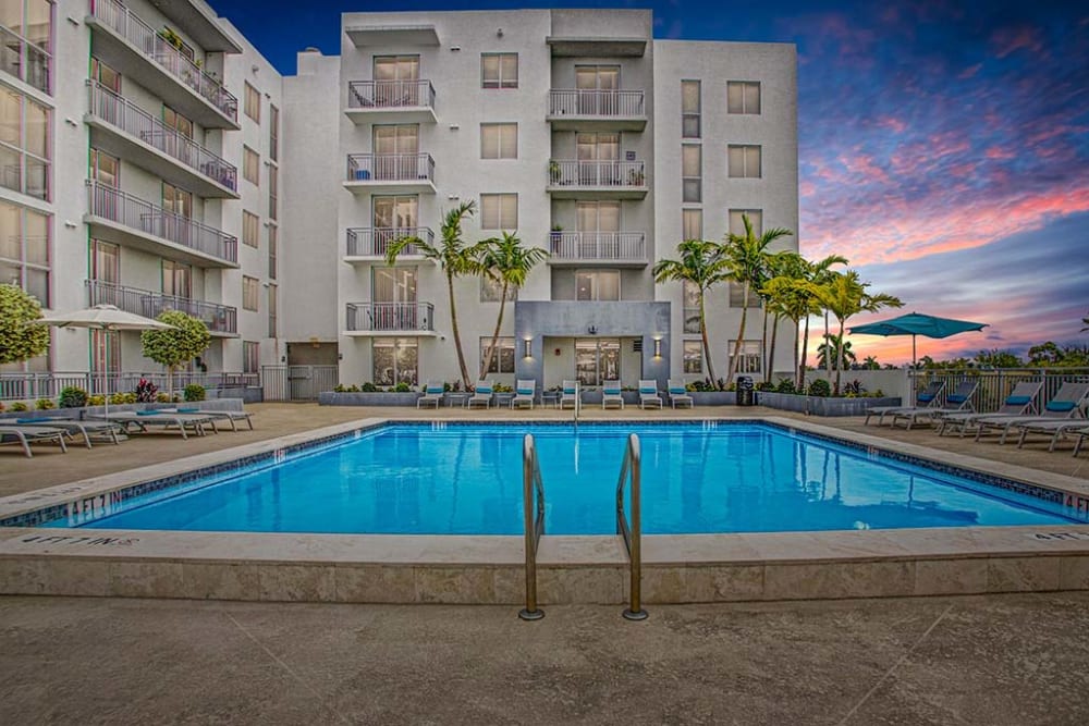 Big Swimming Pool at Apartments in Miami, Florida