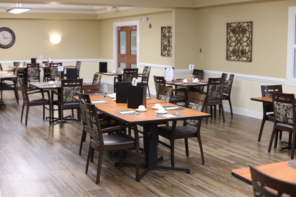 Dining room at The Crossings at Ironbridge in Chester, Virginia