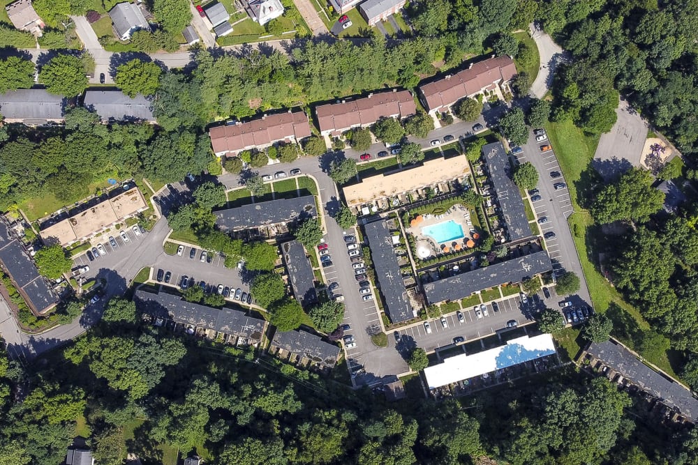 aerial view of River Oaks in Pittsburgh, Pennsylvania