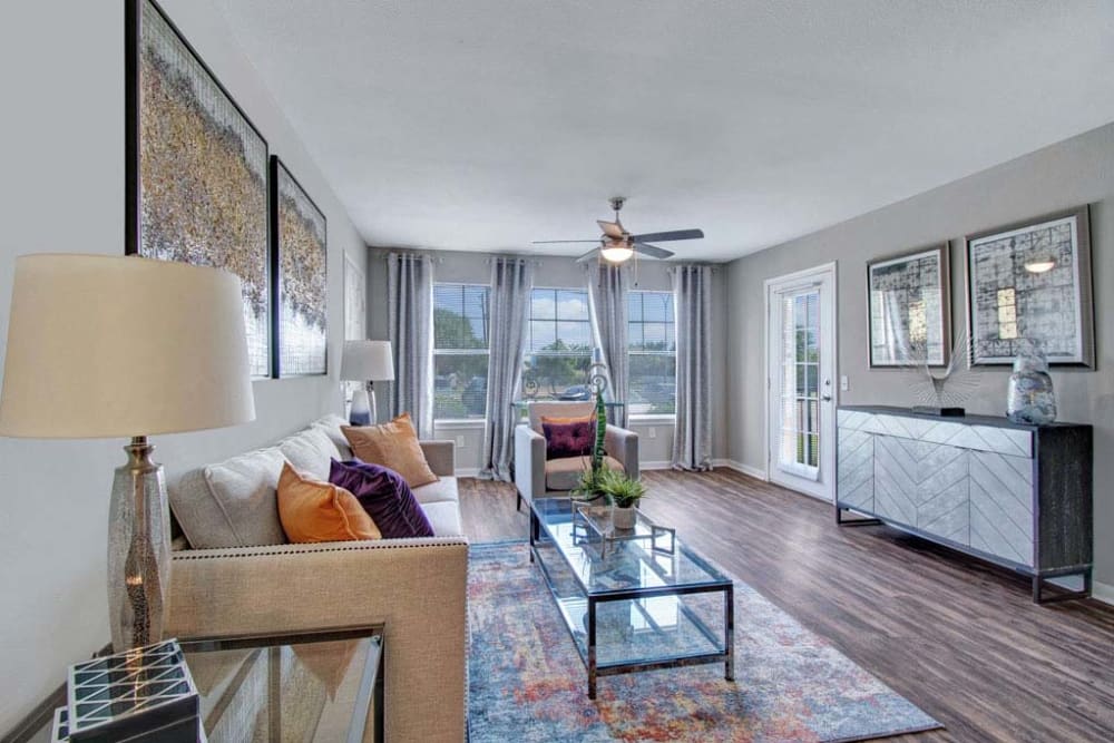 Cozy Living room at Arbrook Park Apartment Homes in Arlington, Texas