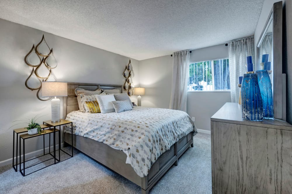 Bedroom at Hampden Heights Apartments in Denver, Colorado