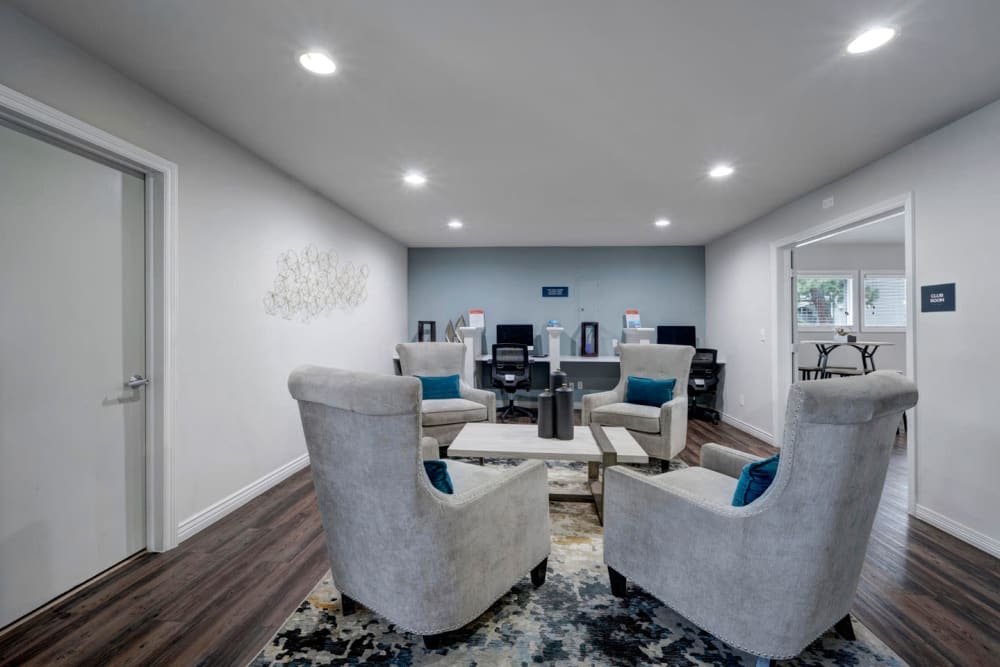 Lounge area at Hampden Heights Apartments in Denver, Colorado