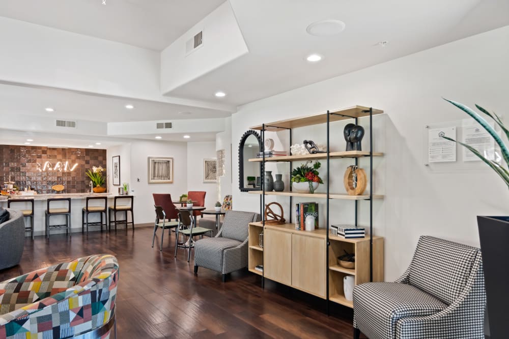 Casa Santa Fe Apartments in Scottsdale, Arizona features a stylish clubhouse interior
