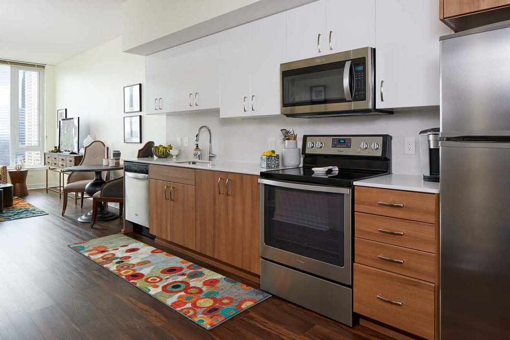 Kitchen in unit at Murano in Seattle, Washington