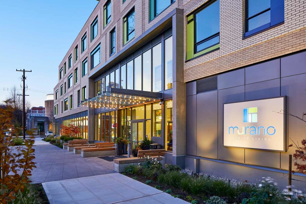 Exterior of entrance at Murano in Seattle, Washington