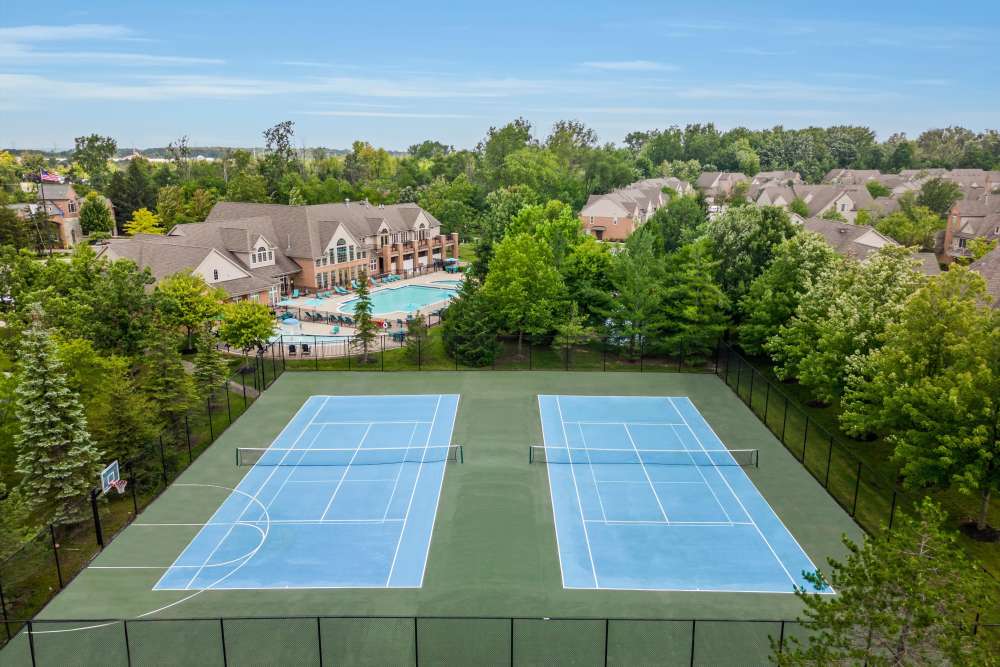 Tennis court at Central Park Estates in Novi, Michigan