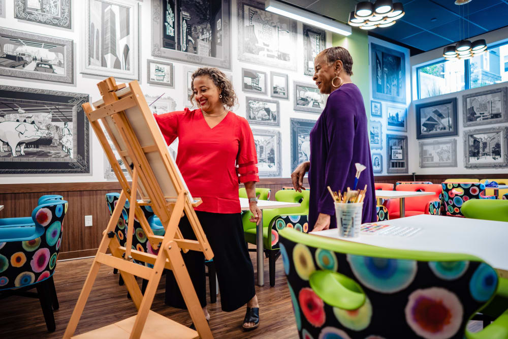 Residents painting at Murano in Seattle, Washington