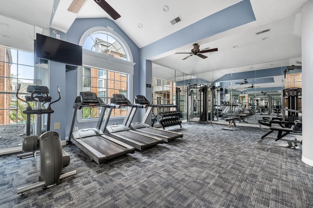 Fully equipped fitness center at Marquis on Pin Oak in Houston, Texas
