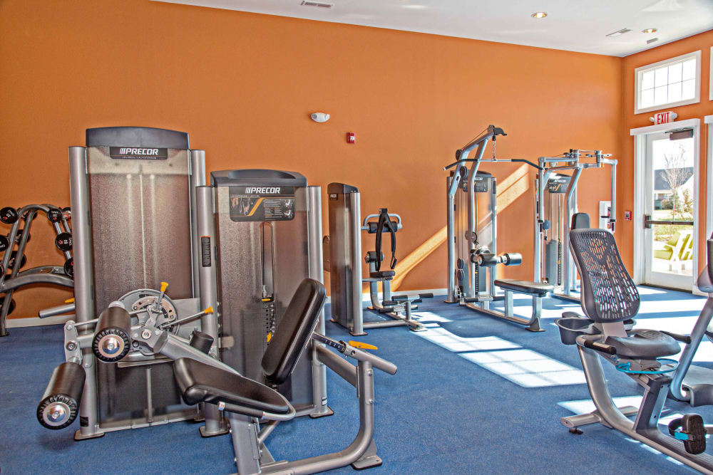 Exercise machines in the fitness center at Arbor Brook in Murfreesboro, Tennessee