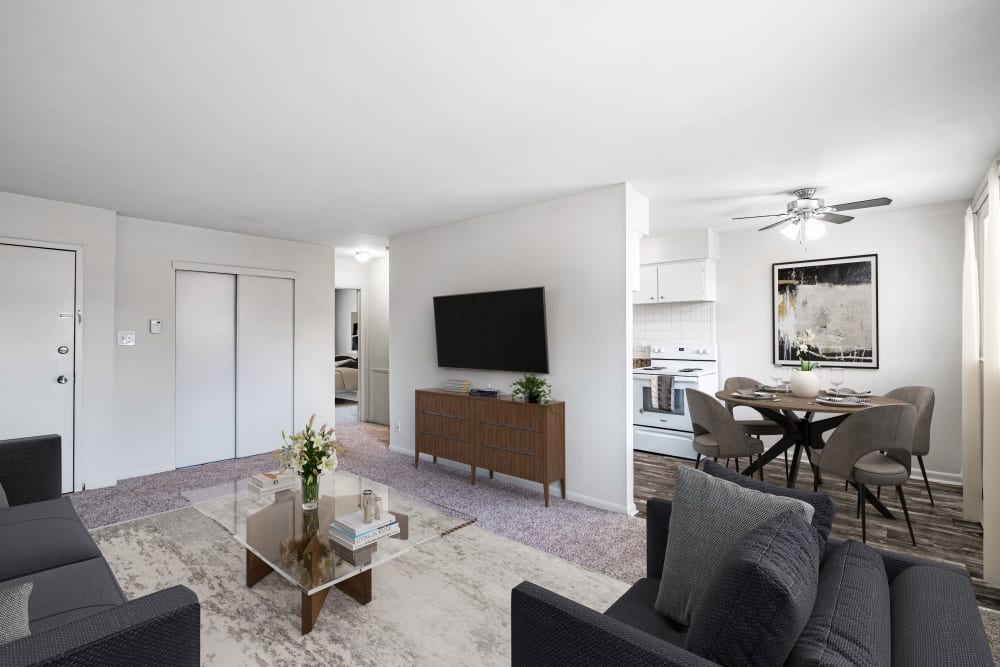 Spacious Living Room at Warwick Terrace Apartment Homes in Somerdale, New Jersey