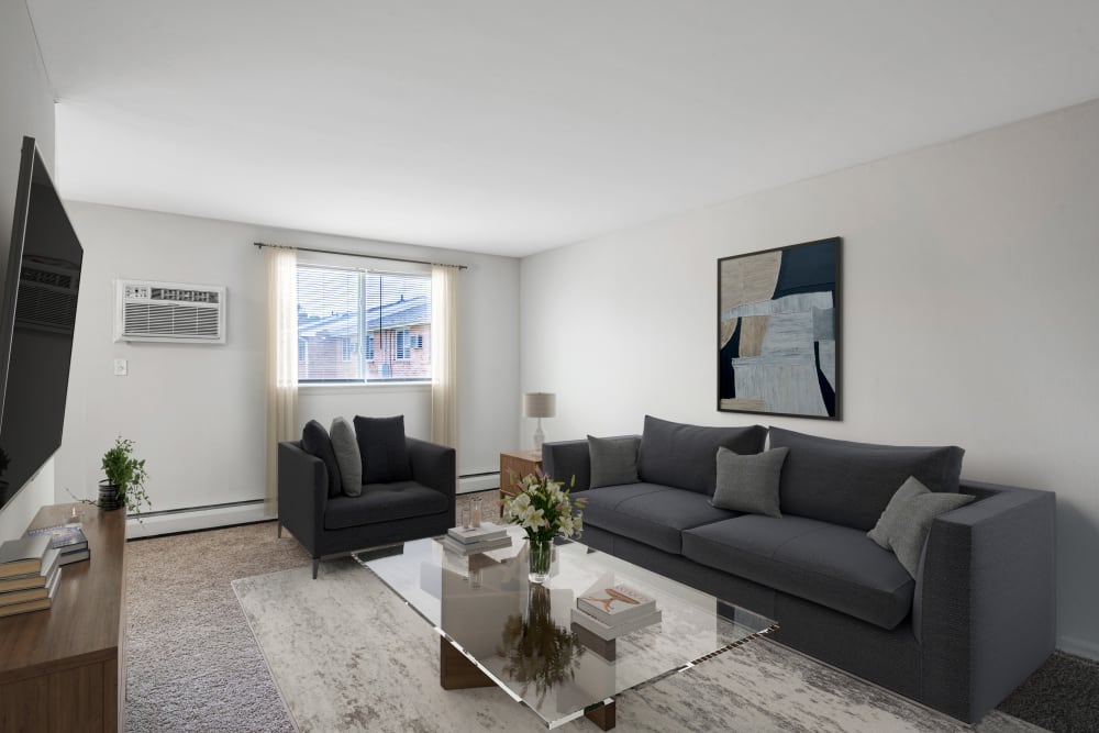 Beautiful Living Room at Warwick Terrace Apartment Homes in Somerdale, New Jersey