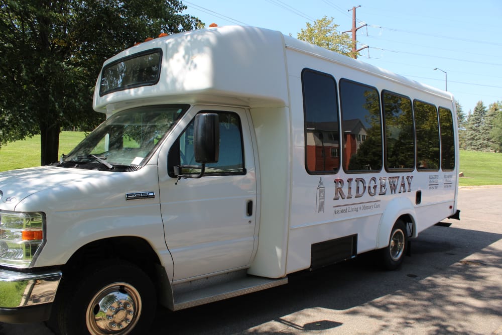 Community transport bus at Vista Prairie at Ridgeway in New Ulm, Minnesota