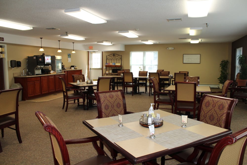 Dining hall at Vista Prairie at Ridgeway in New Ulm, Minnesota