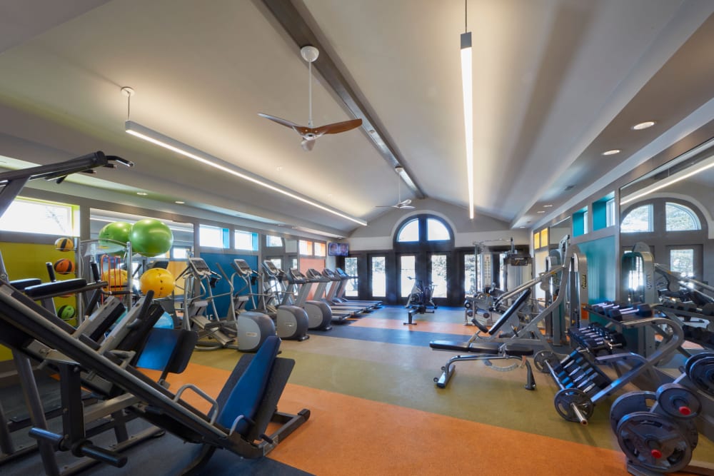 Expansive, state-of-the-art fitness center at Lakeside Terraces in Sterling Heights, Michigan
