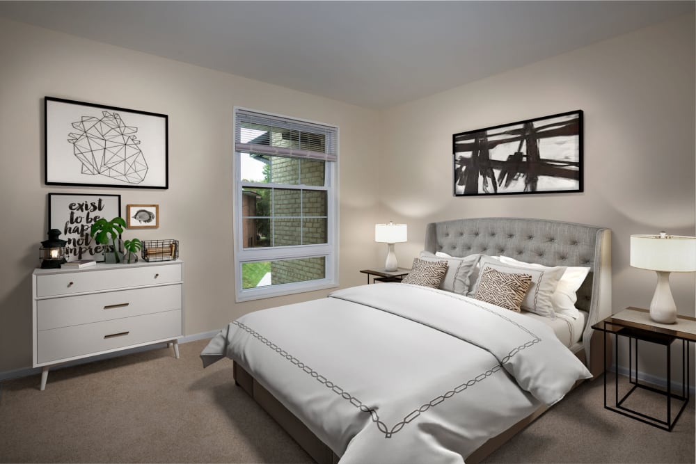 Enjoy a luxury bedroom at Park Naylor Apartments