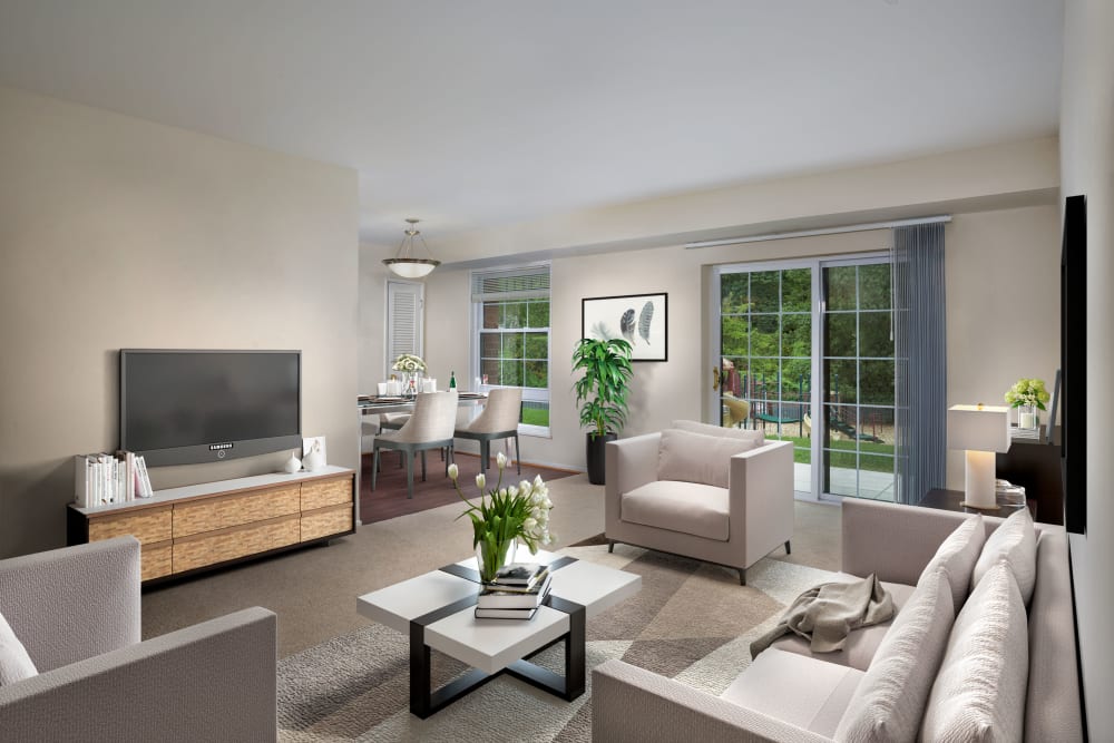 Modern TV area at apartments in Washington, District of Columbia