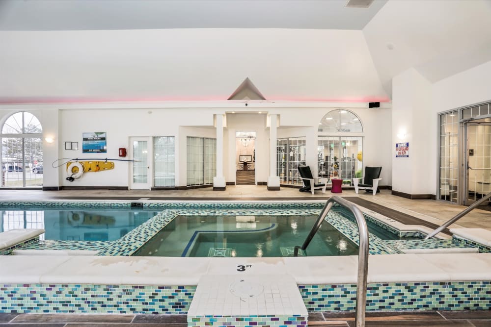 Indoor hot tub and swimming pool at Citation Club in Farmington Hills, Michigan