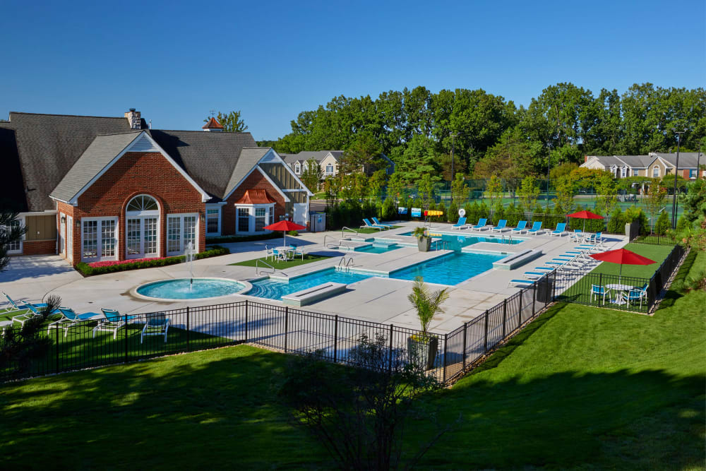 Beautifully designed outdoor swimming pool at Citation Club in Farmington Hills, Michigan