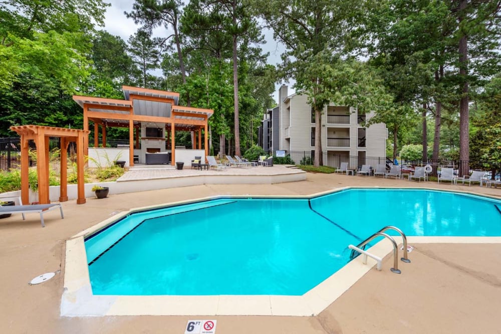 Pool view at Apartments in Durham, North Carolina