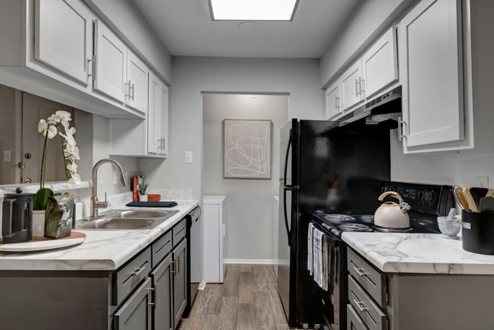 Fully equipped kitchen at Apartments in Durham, North Carolina