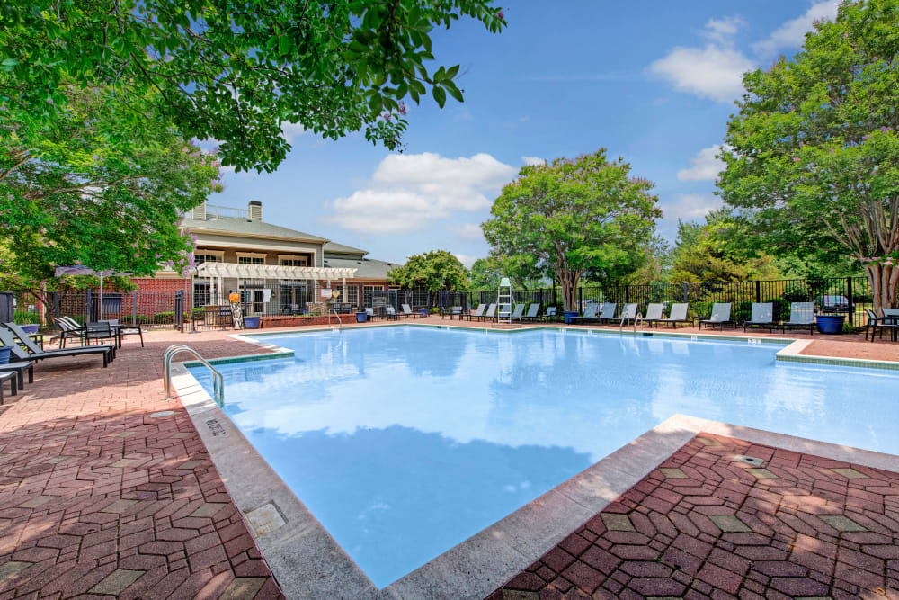 Pool view at Woodway at Trinity Centre in Centreville, Virginia