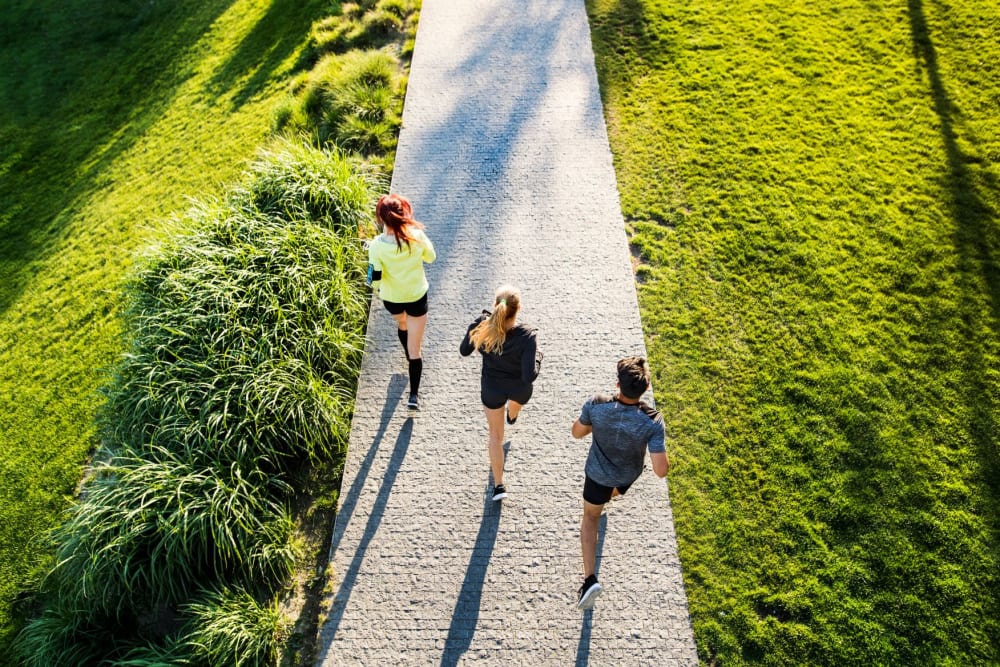 Residents going for a jog near Windermere in Seattle, Washington
