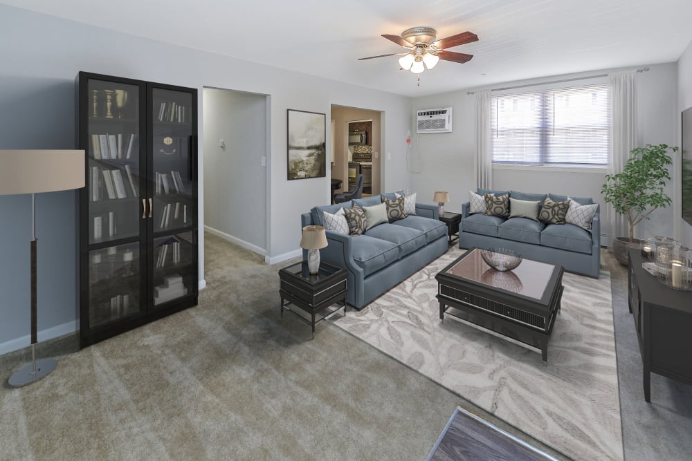 Living room at Woodacres Apartment Homes in Claymont, DE