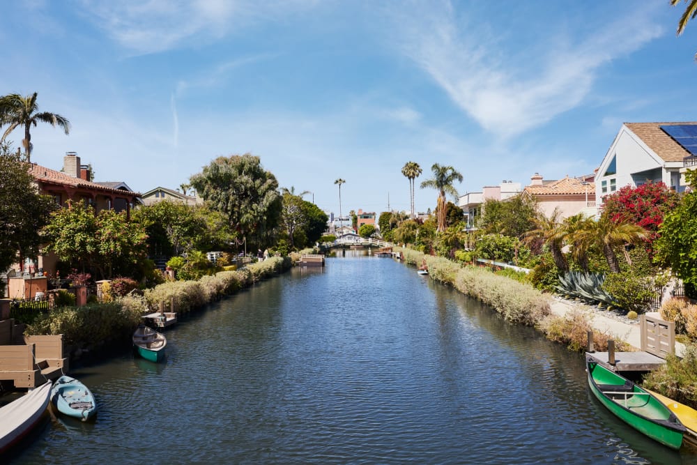 View of beautiful lagoon near Dolphin Marina Apartments in Marina Del Rey, California