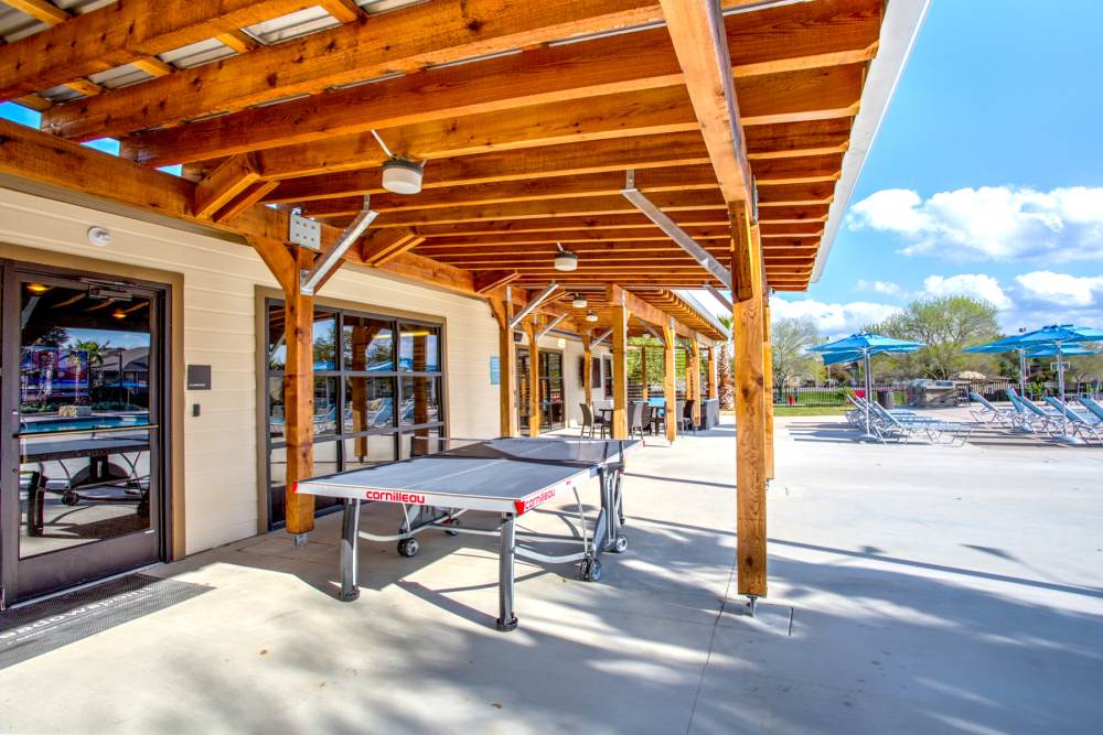 Outdoor ping pong at The Landing at College Station in College Station, Texas