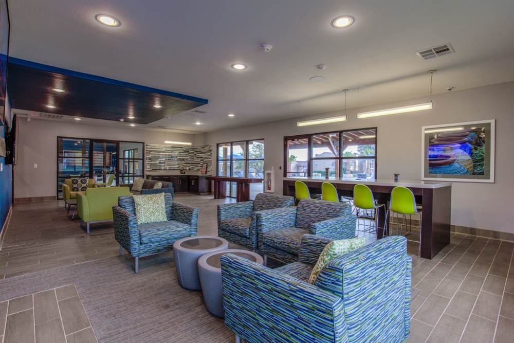 Resident lounge at The Landing at College Station in College Station, Texas