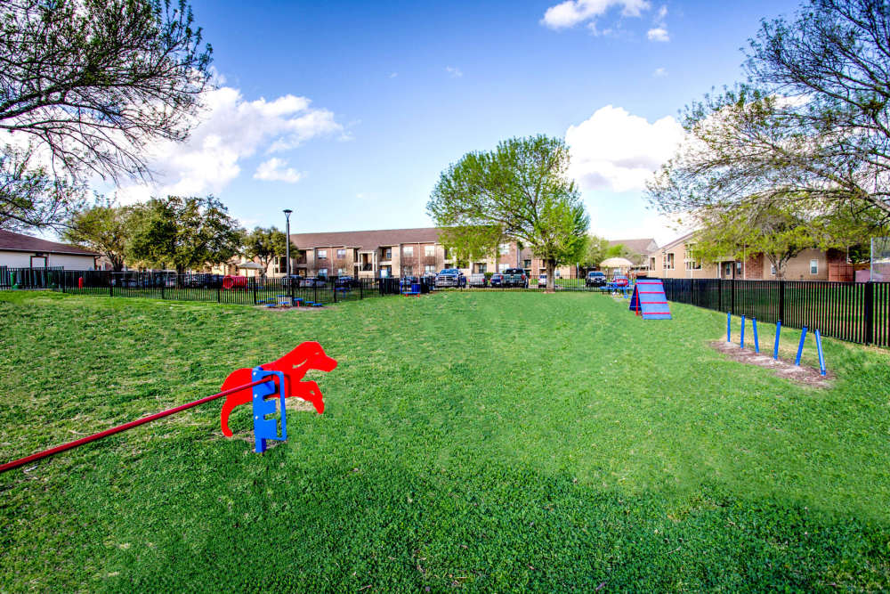 Dog park at The Landing at College Station in College Station, Texas