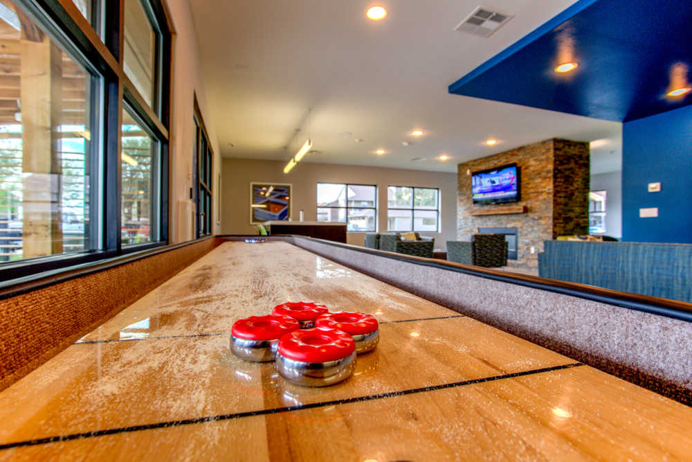 Recreation room with games at The Landing at College Station in College Station, Texas