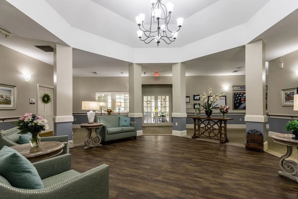 Comfortable seating in the clubhouse at Concord Place in Concord, North Carolina