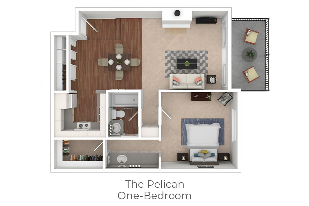 One-Bedroom Floor Plan at Mariners Village