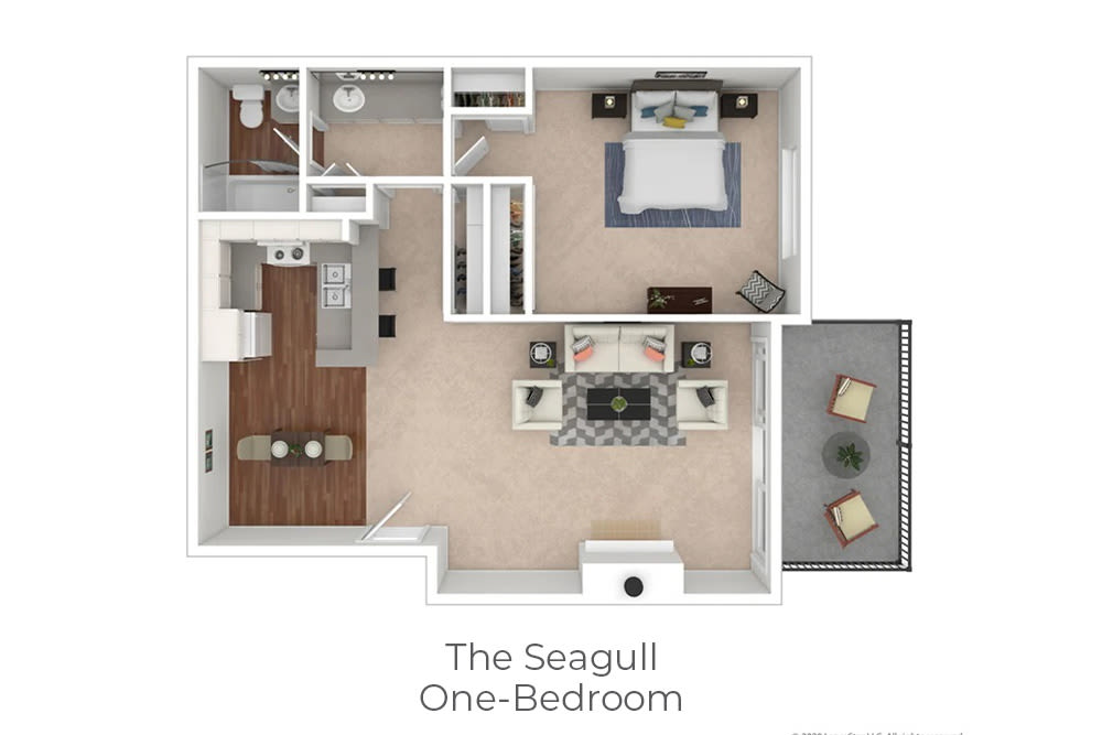 One-Bedroom Floor Plan at Mariners Village