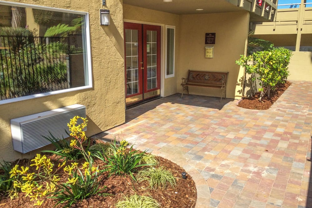 Entrance to resident apartment at Bayfair Apartments in San Lorenzo, California