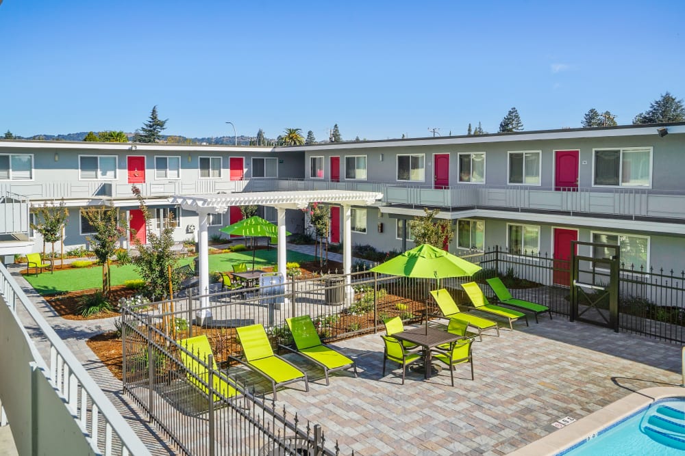 Spend your day in the sun by the pool at Bon Aire Apartments in Castro Valley, California