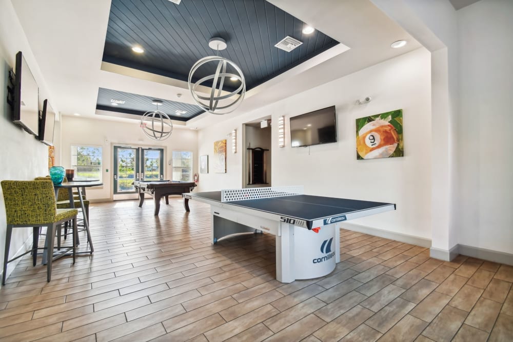 Game room  at Goldelm at Bennett Park in Bradenton, Florida