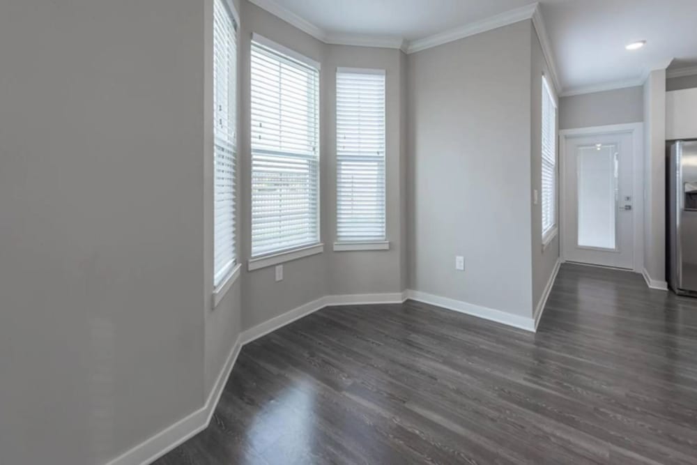 Wood-style flooring in an apartment at Verso Luxury Apartments in Davenport, Florida