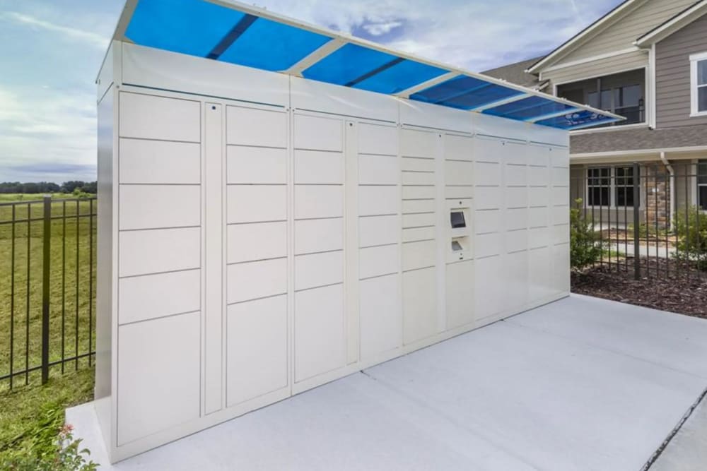 Package lockers at Verso Luxury Apartments in Davenport, Florida