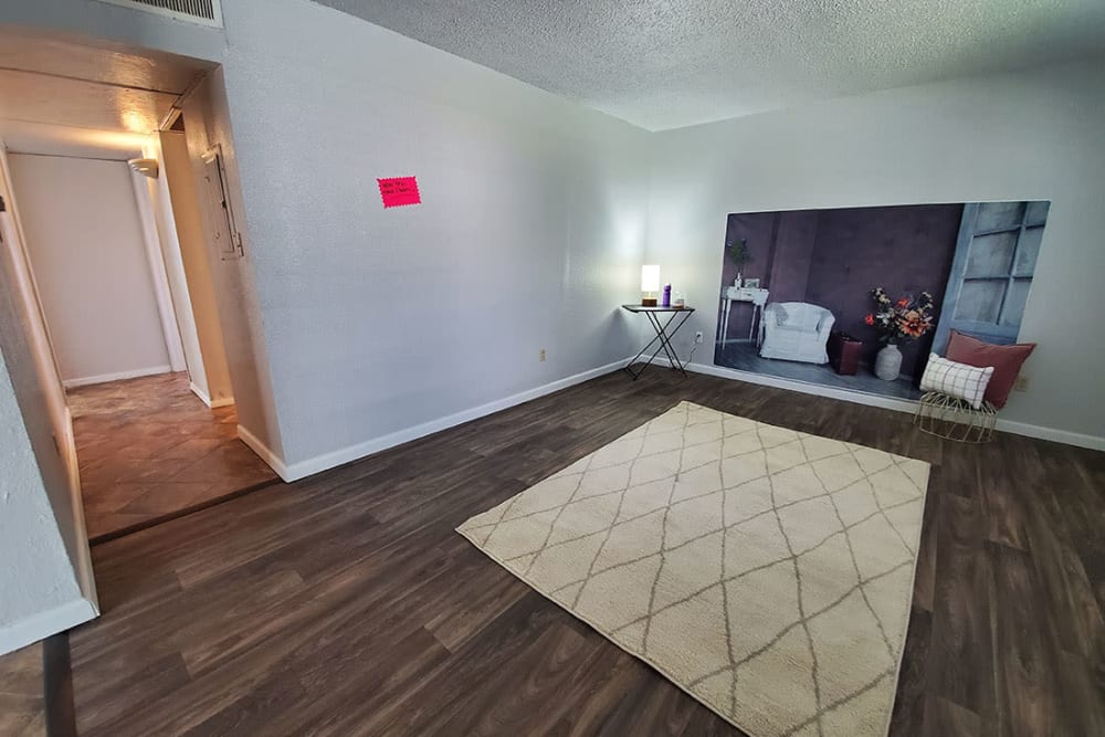 Model apartment living room at Briar Glen in Oklahoma City, Oklahoma