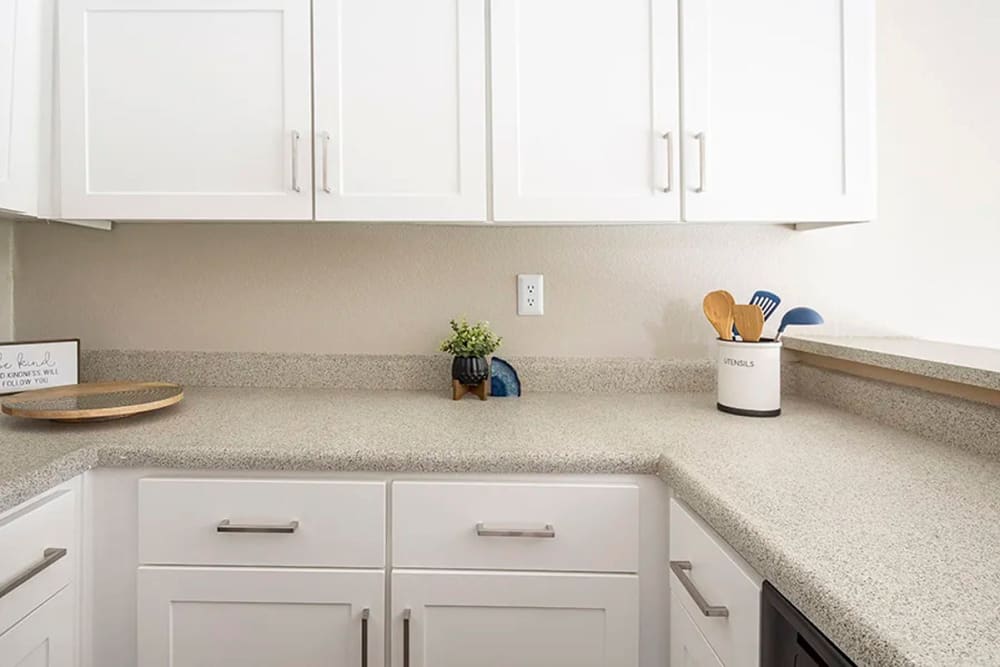 Spacious kitchen counters at Americana Apartments in Rohnert Park, California