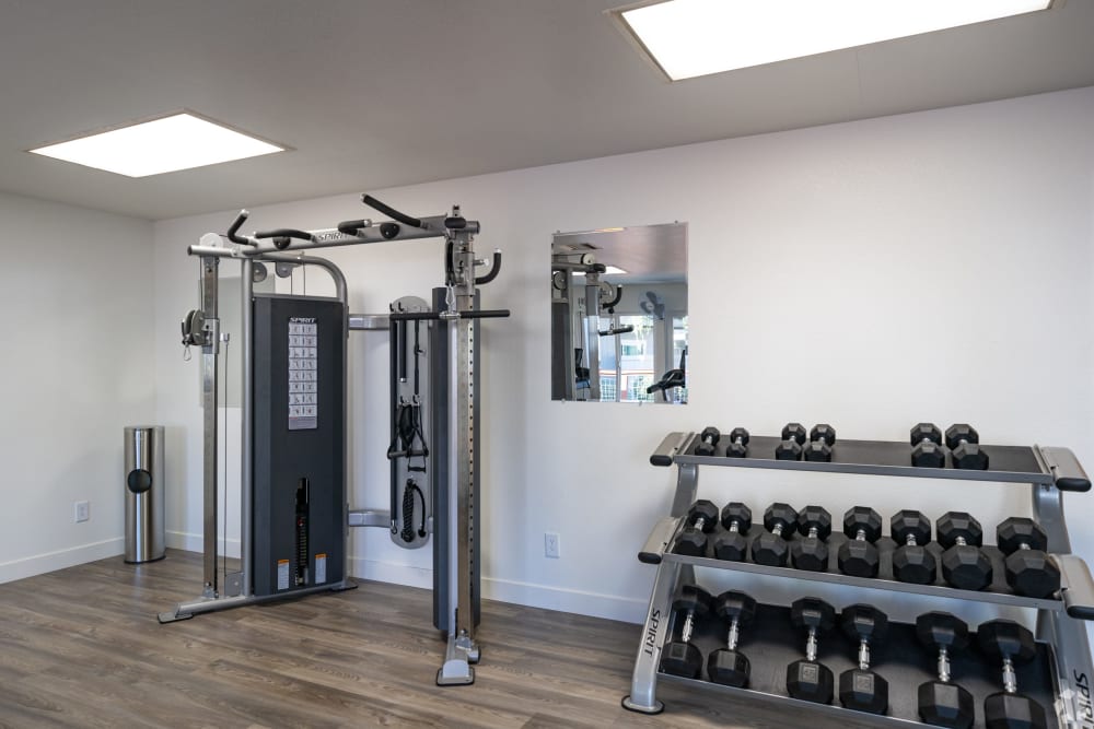 Fitness center at Americana Apartments in Rohnert Park, California