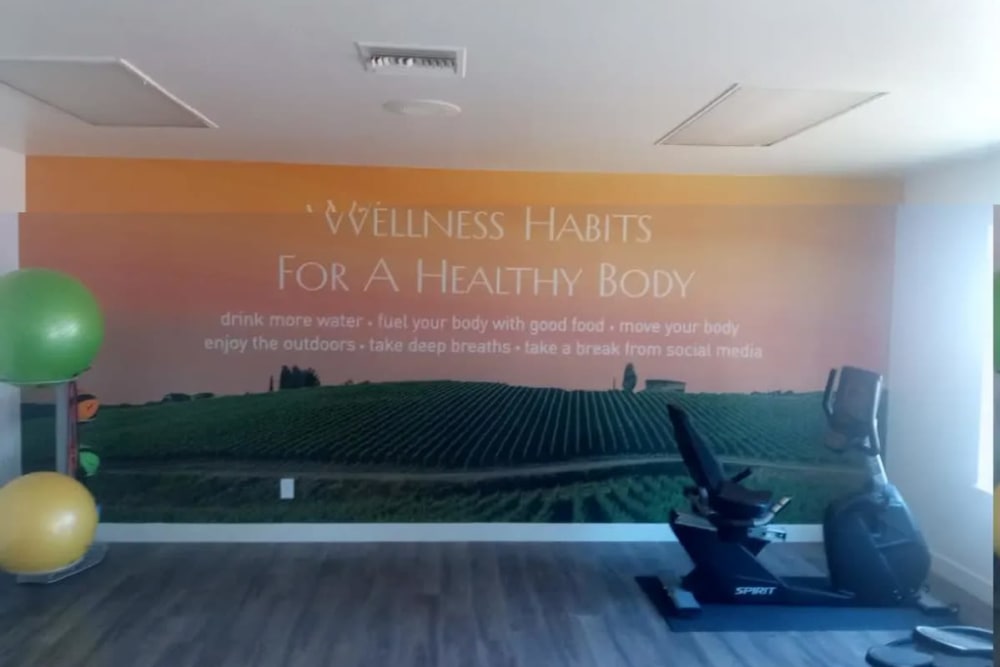 Mural in the fitness center at Americana Apartments in Rohnert Park, California