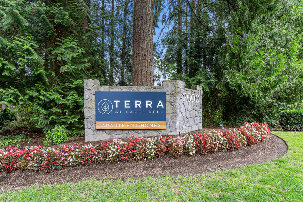 Front sign at Terra at Hazel Dell in Vancouver, Washington