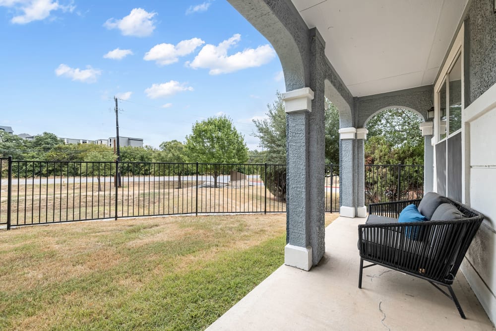 large covered patio at Marquis at Crown Ridge in San Antonio, Texas