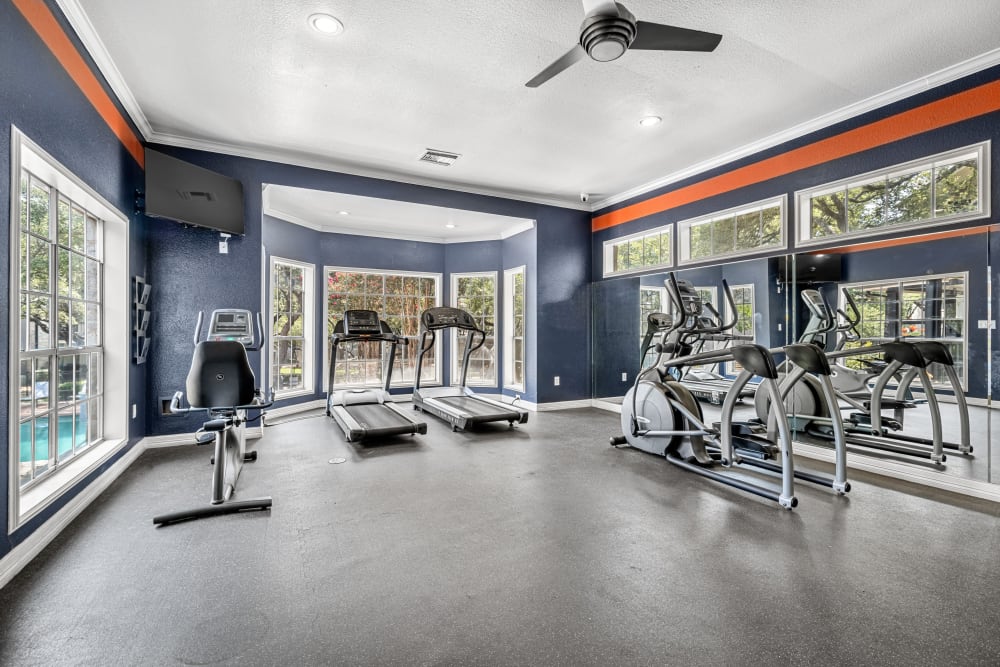 Cardio machines in gym at Marquis at Deerfield in San Antonio, Texas